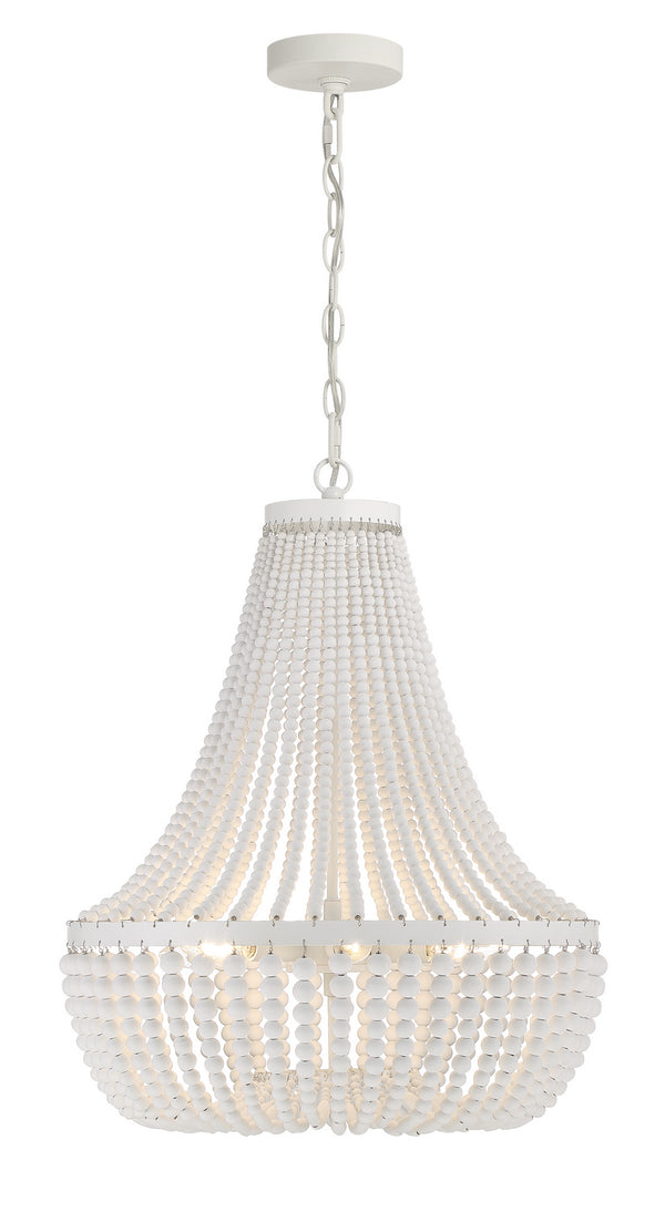 Kylie 18.75'' Six Light Chandelier, Matte White - Main Product Image.jpg
