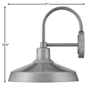 Spire 16" One Light Medium Wall Mount Barn Light, Antique Brushed Aluminum