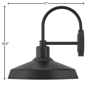 Spire 16" One Light Medium Wall Mount Barn Light, Black