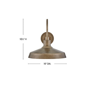 Spire 16" One Light Medium Wall Mount Barn Light, Burnished Bronze