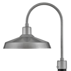Spire 16" One Light Large Post Mount Lantern, Antique Brushed Aluminum