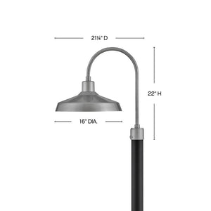 Spire 16" One Light Large Post Mount Lantern, Antique Brushed Aluminum