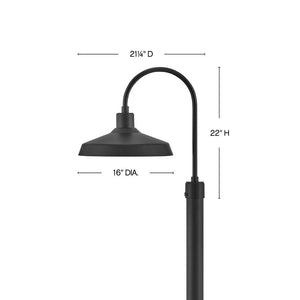 Spire 16" One Light Large Post Mount Lantern, Black