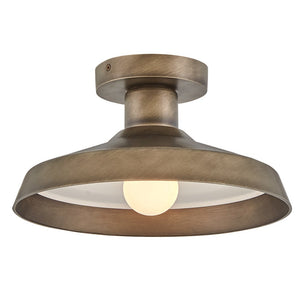Spire 12" One Light Small Flush Mount, Burnished Bronze