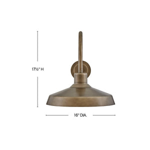 Spire 17" One Light Medium Wall Mount Barn Light, Burnished Bronze