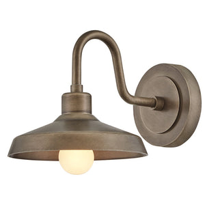 Spire 9" One Light Small Wall Mount Barn Light, Burnished Bronze