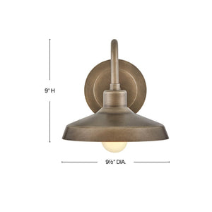 Spire 9" One Light Small Wall Mount Barn Light, Burnished Bronze