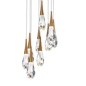 Hibiscus 17'' LED Pendant, Aged Brass - Main Product Image.jpg