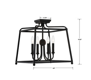 Sylvain 16'' Four Light Semi Flush Mount, Black - Alternate Product Image 2.jpg