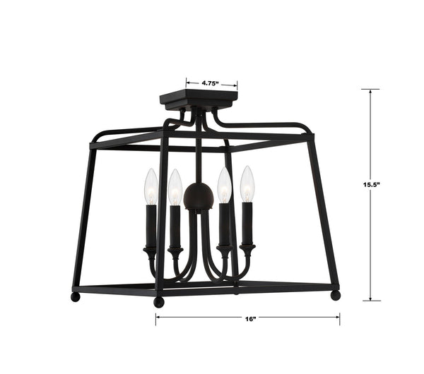 Sylvain 16'' Four Light Semi Flush Mount, Black - Alternate Product Image 2.jpg