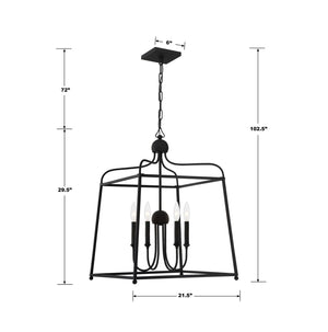 Sylvain 21.5'' Four Light Chandelier, Black - Alternate Product Image 1.jpg