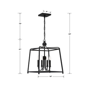 Sylvain 16'' Four Light Chandelier, Black - Alternate Product Image 1.jpg