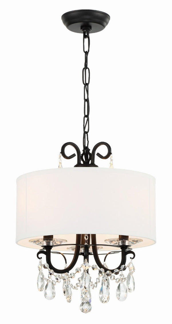 Ophelia 14'' Three Light Mini Chandelier, Matte Black Clear Hand Cut Crystal - Main Product Image.jpg