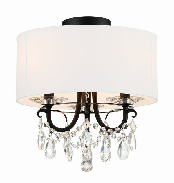 Ophelia 14'' Three Light Semi Flush Mount, Matte Black Clear Hand Cut Crystal - Main Product Image.jpg