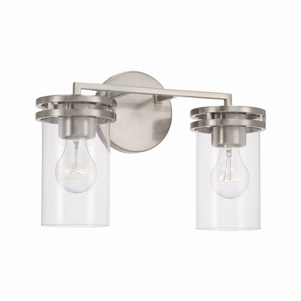 Loren 14.25" Two Light Vanity, Brushed Nickel