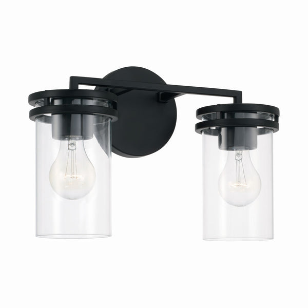 Loren 14.25" Two Light Vanity, Matte Black