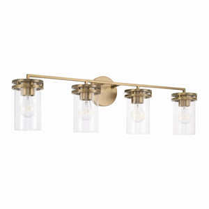 Loren 33.5" Four Light Vanity, Aged Brass