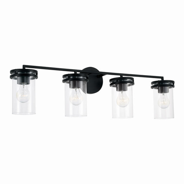 Loren 33.5" Four Light Vanity, Matte Black