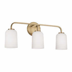 Mila 23.5" Three Light Vanity, Aged Brass