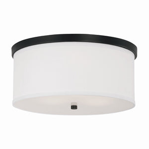 Addison 15.75" Three Light Flush Mount, Matte Black