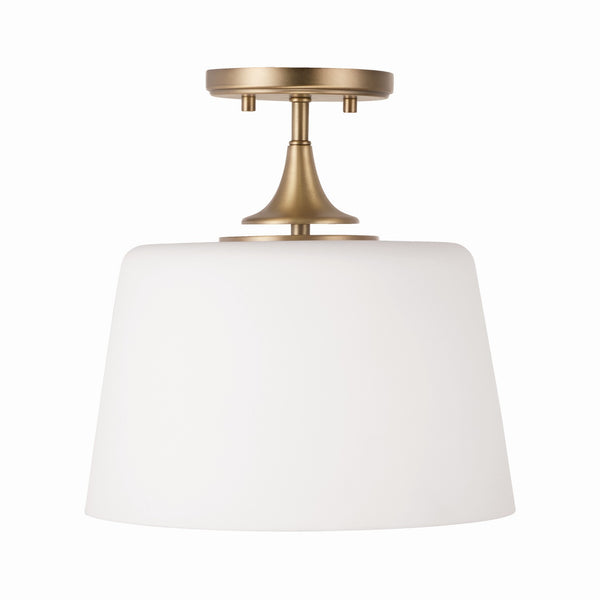 Andie 11.75" One Light Dual Mount Semi Flush/Pendant, Aged Brass
