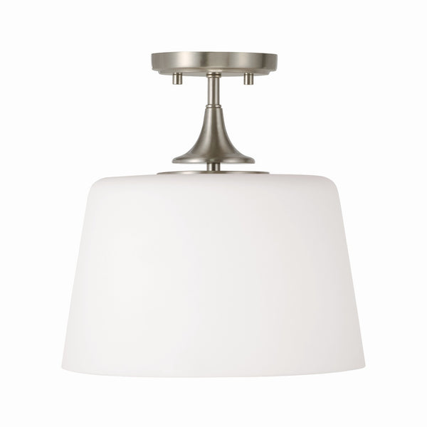 Andie 11.75" One Light Dual Mount Semi Flush/Pendant, Brushed Nickel