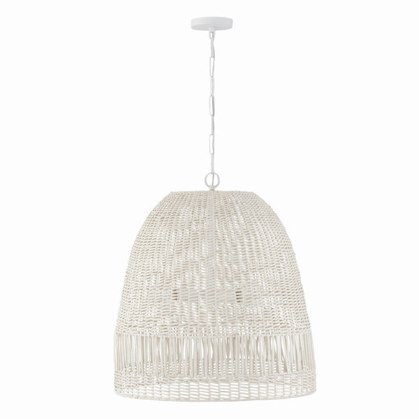 Senna 24" Three Light Pendant, Chalk White