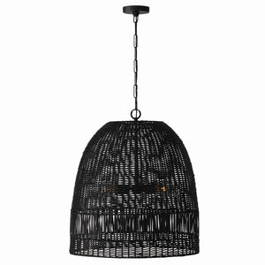 Senna 24" Three Light Pendant, Matte Black