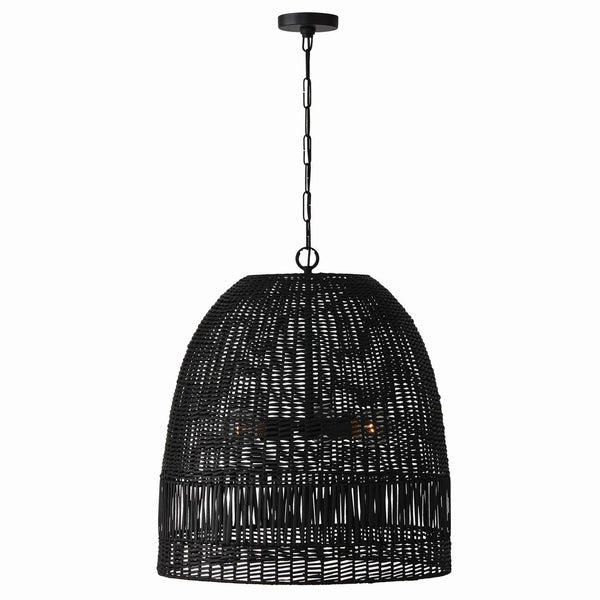Senna 24" Three Light Pendant, Matte Black