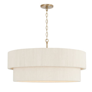 Bryn 30" Four Light Pendant, Matte Brass