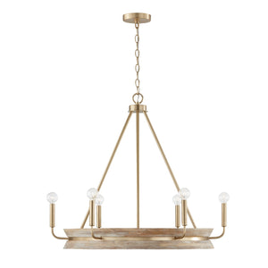 Flynn 31'' Six Light Chandelier, White Wash and Matte Brass - Main Product Image.jpg