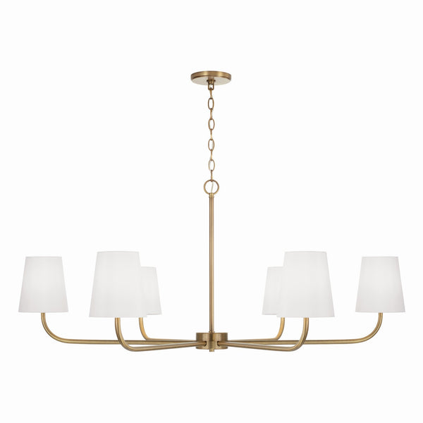 Brady 47'' Six Light Chandelier, Aged Brass - Main Product Image.jpg
