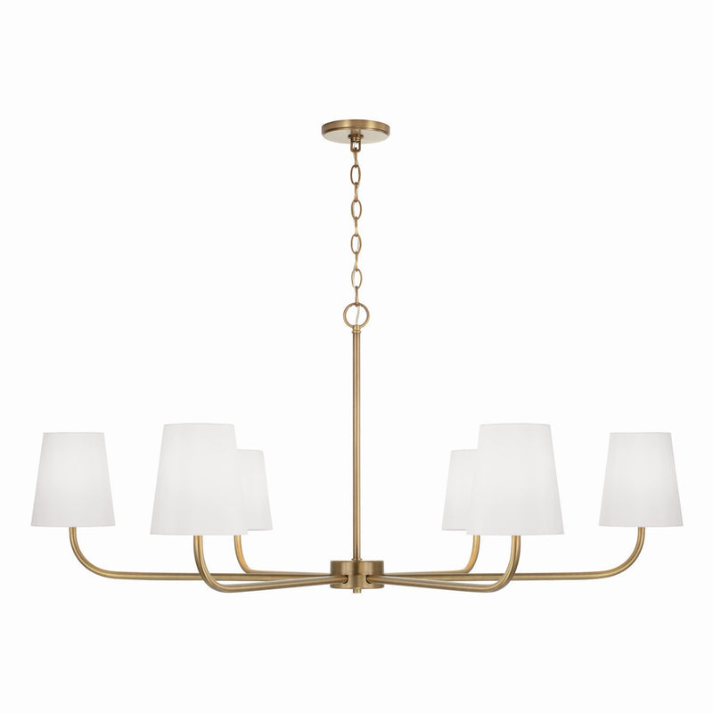 Brady 47'' Six Light Chandelier, Aged Brass - Main Product Image.jpg