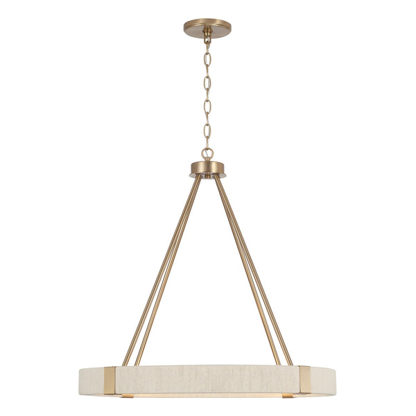 Bryn 26" Four Light Chandelier, Matte Brass