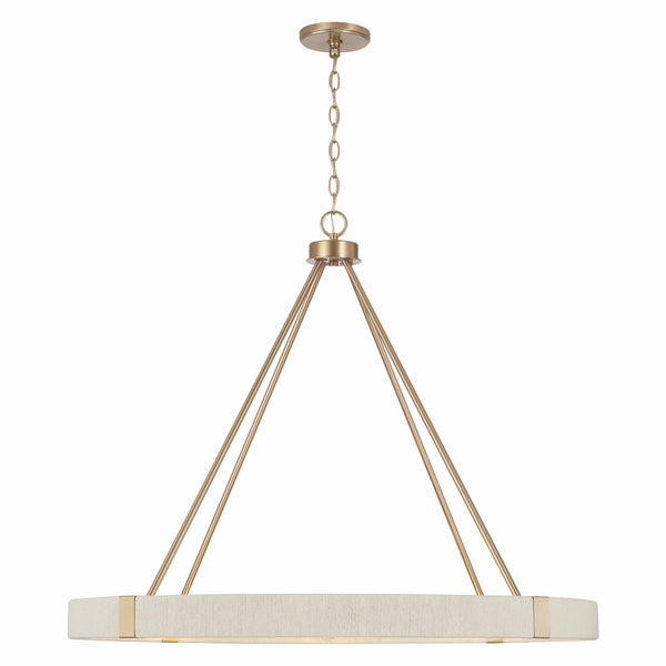 Bryn 36" Eight Light Chandelier, Matte Brass
