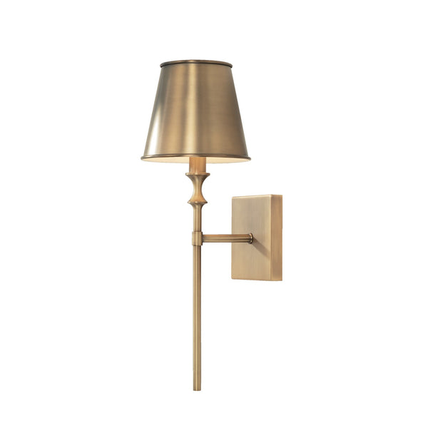 Quincy 6.5" One Light Wall Sconce, Aged Brass