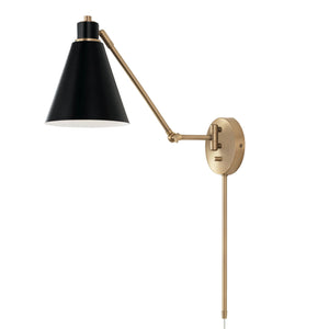 Collyn 7" One Light Wall Sconce, Aged Brass and Black