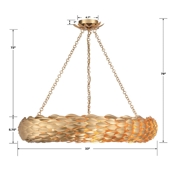 Laurel 33.5'' Eight Light Pendant, Antique Gold Alt 5.jpg