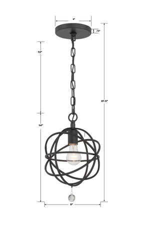 Soleil 9'' One Light Pendant, Black Alt 4.jpg
