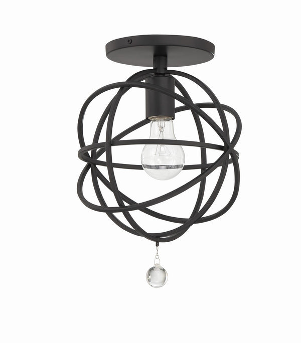 Soleil 9'' One Light Semi Flush Mount, Black - Alternate Product Image 2.jpg