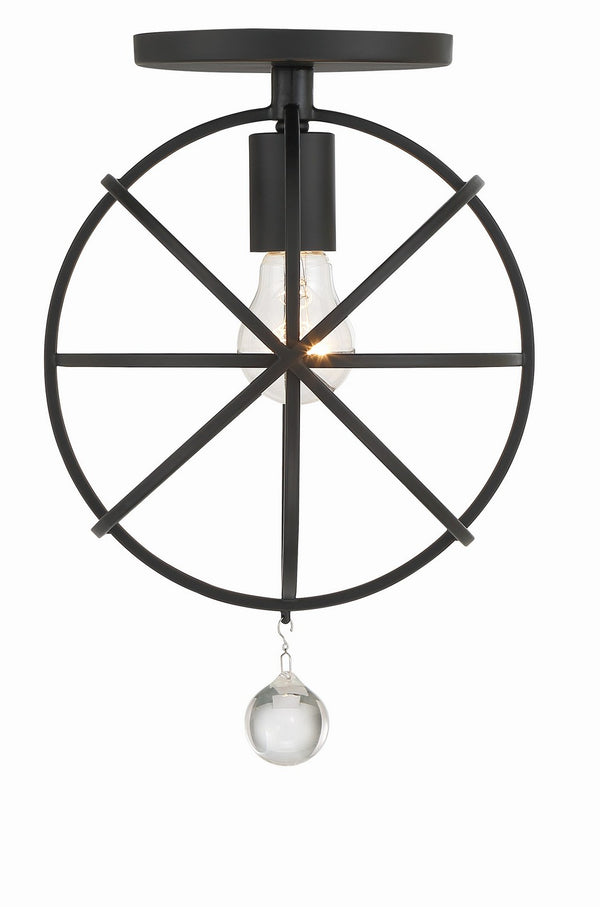 Soleil 9'' One Light Semi Flush Mount, Black - Alternate Product Image 3.jpg