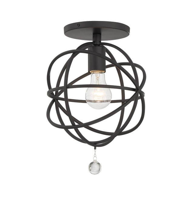 Soleil 9'' One Light Semi Flush Mount, Black - Main Product Image.jpg
