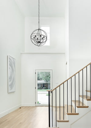 Soleil 28.5'' Six Light Chandelier, Black - Alternate Product Image 1.jpg