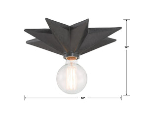 Superstar 12'' One Light Flush Mount, Black - Alternate Product Image 1.jpg