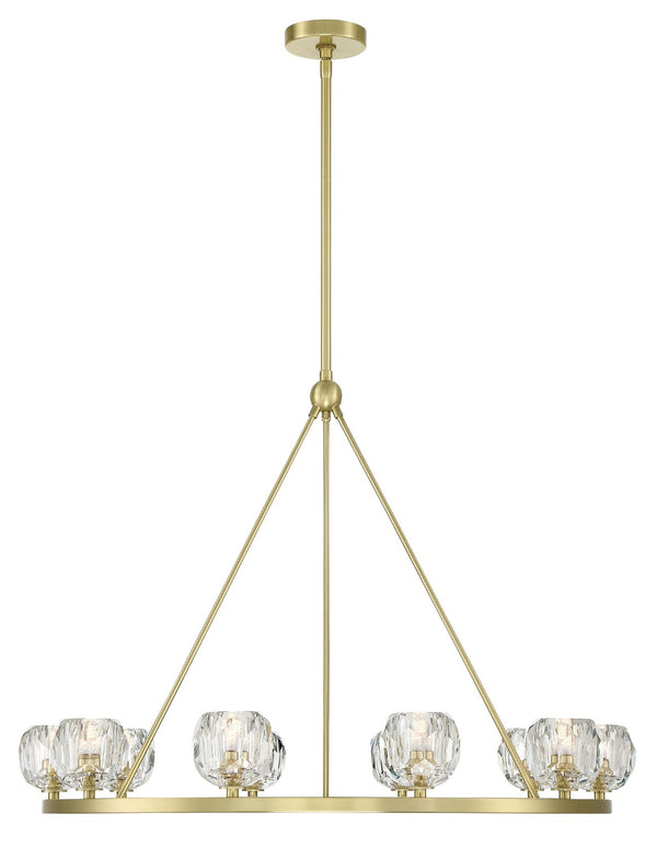 Araceli 36'' 10 Light LED Chandelier, Soft Brass Clear - Main Product Image.jpg