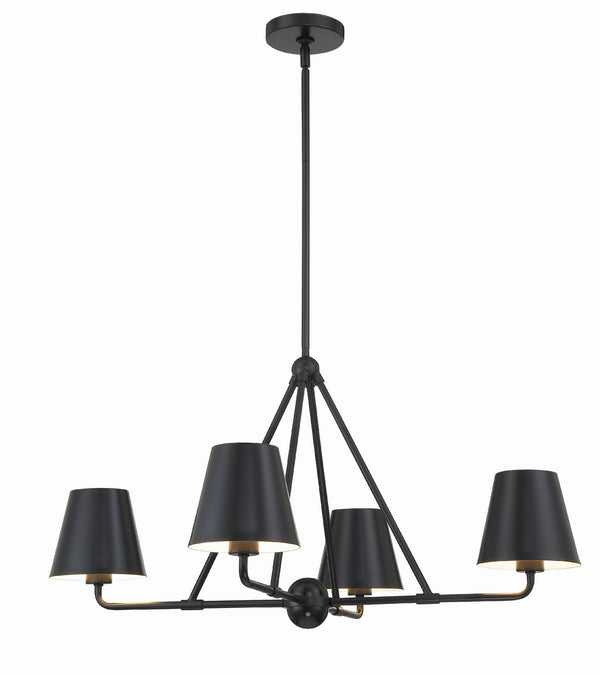 Xavian 31.75'' Four Light Chandelier, Matte Black - Main Product Image.jpg
