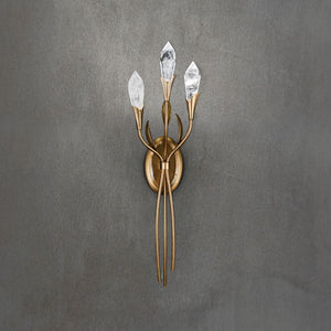 Secret Garden 4'' LED Wall Sconce, French Gold with Heritage Optic Haze - Main Product Image.jpg
