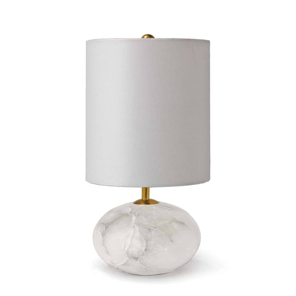 Alabaster Mini Orb 8" One Light Lamp, Natural Stone