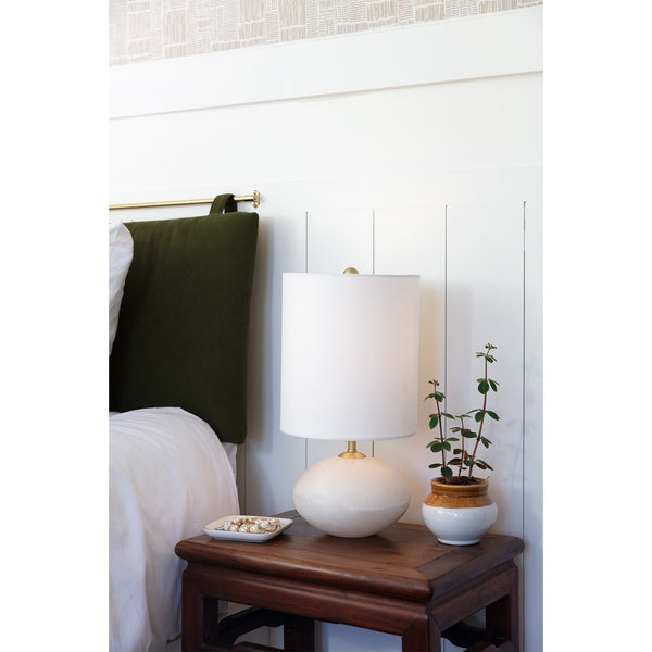 Alabaster Mini Orb 8" One Light Lamp, Natural Stone