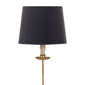 Clove Stem 11" One Light Buffet Table Lamp, Antique Gold Leaf / Black Shade